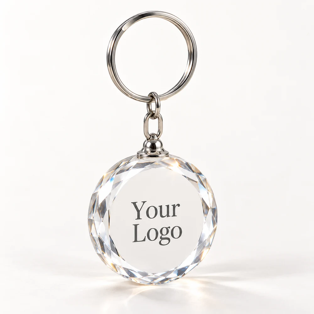Clear Round Crystal Crystal Keychain